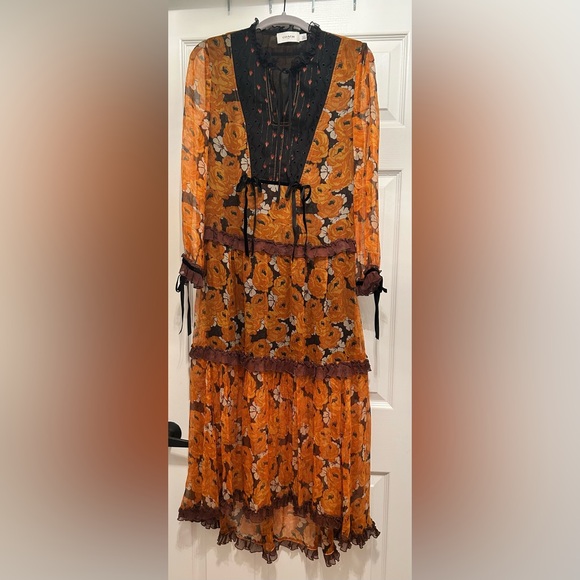 Coach Black and Orange Sheer Dress - Picture 1 of 5